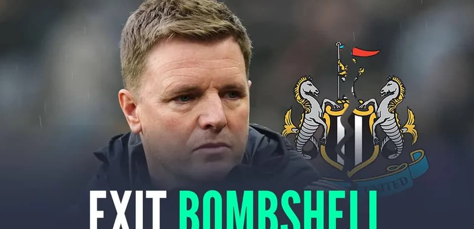 Тренер Newcastle United Эдди Хау на фоне логотипа клуба