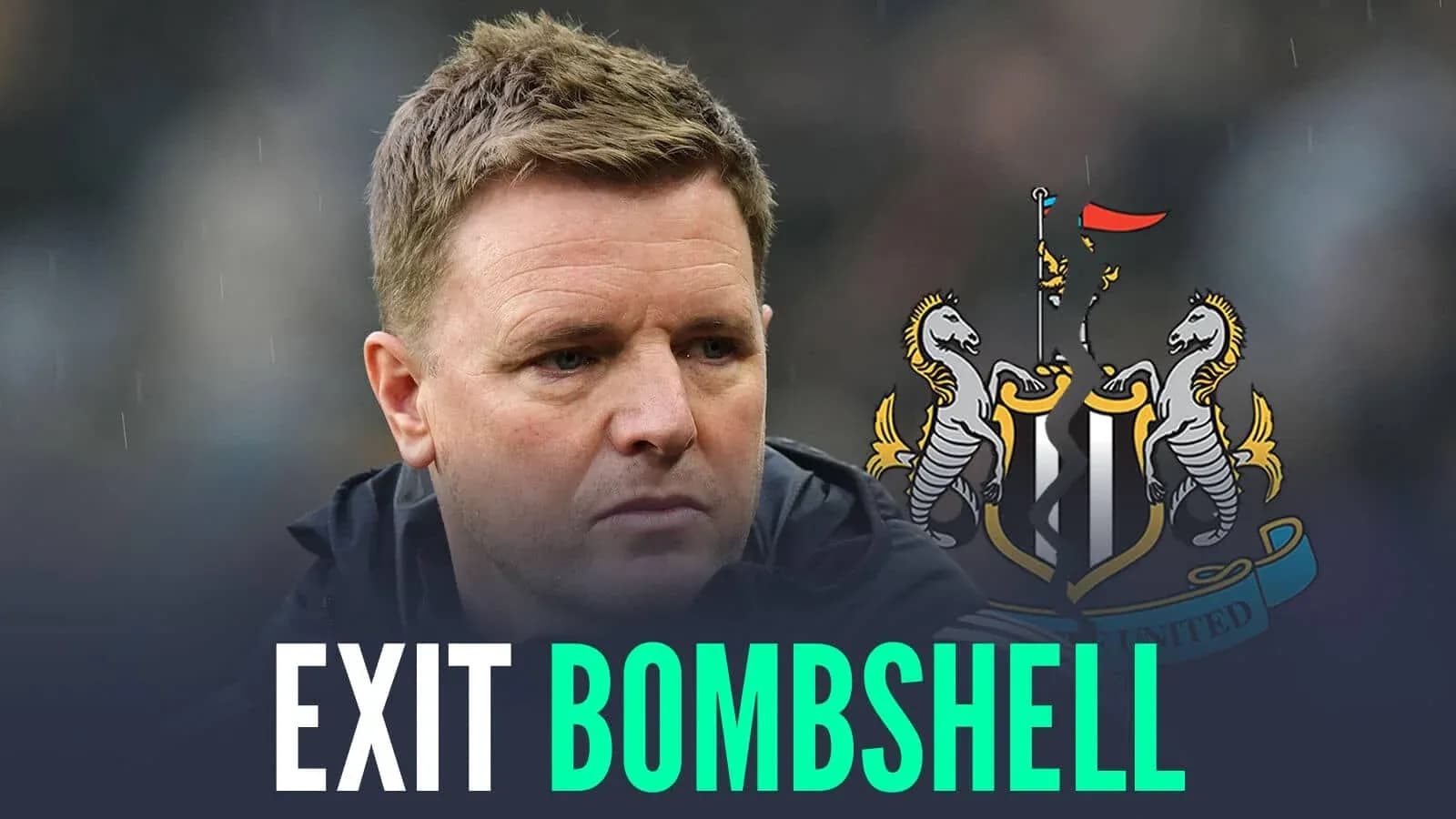 Тренер Newcastle United Эдди Хау на фоне логотипа клуба