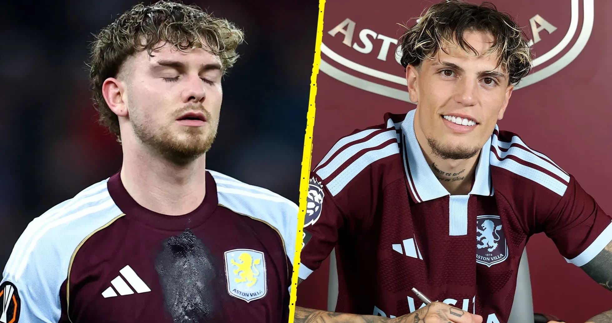 Игрок Aston Villa на поле и на пресс-конференции