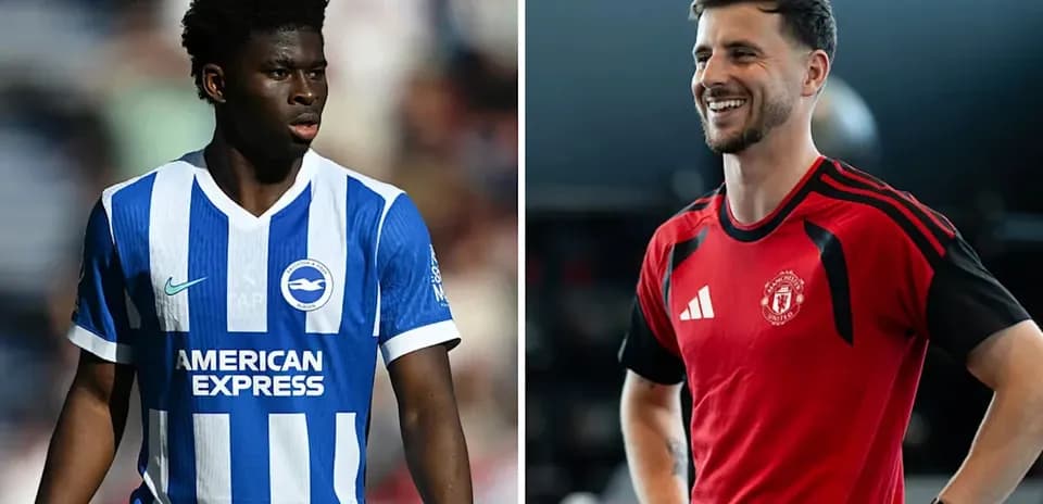 Игроки Brighton и Manchester United на тренировке