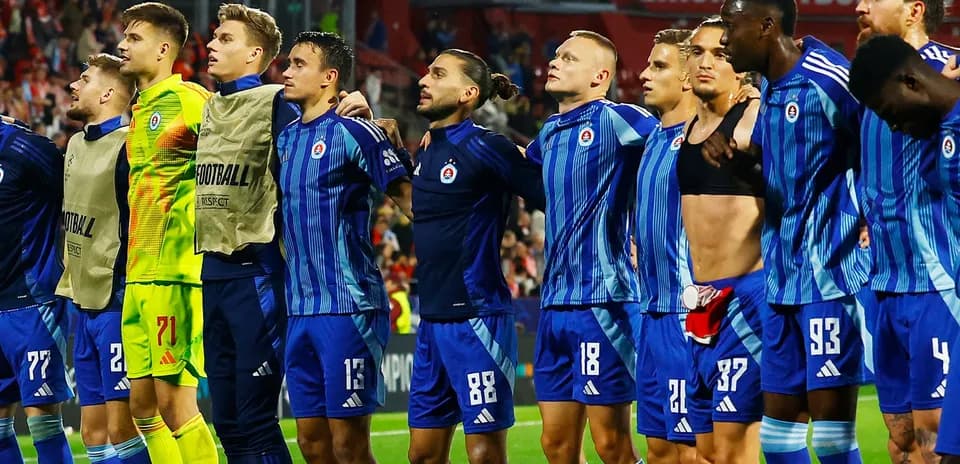 Slovan Bratislava players on the field.