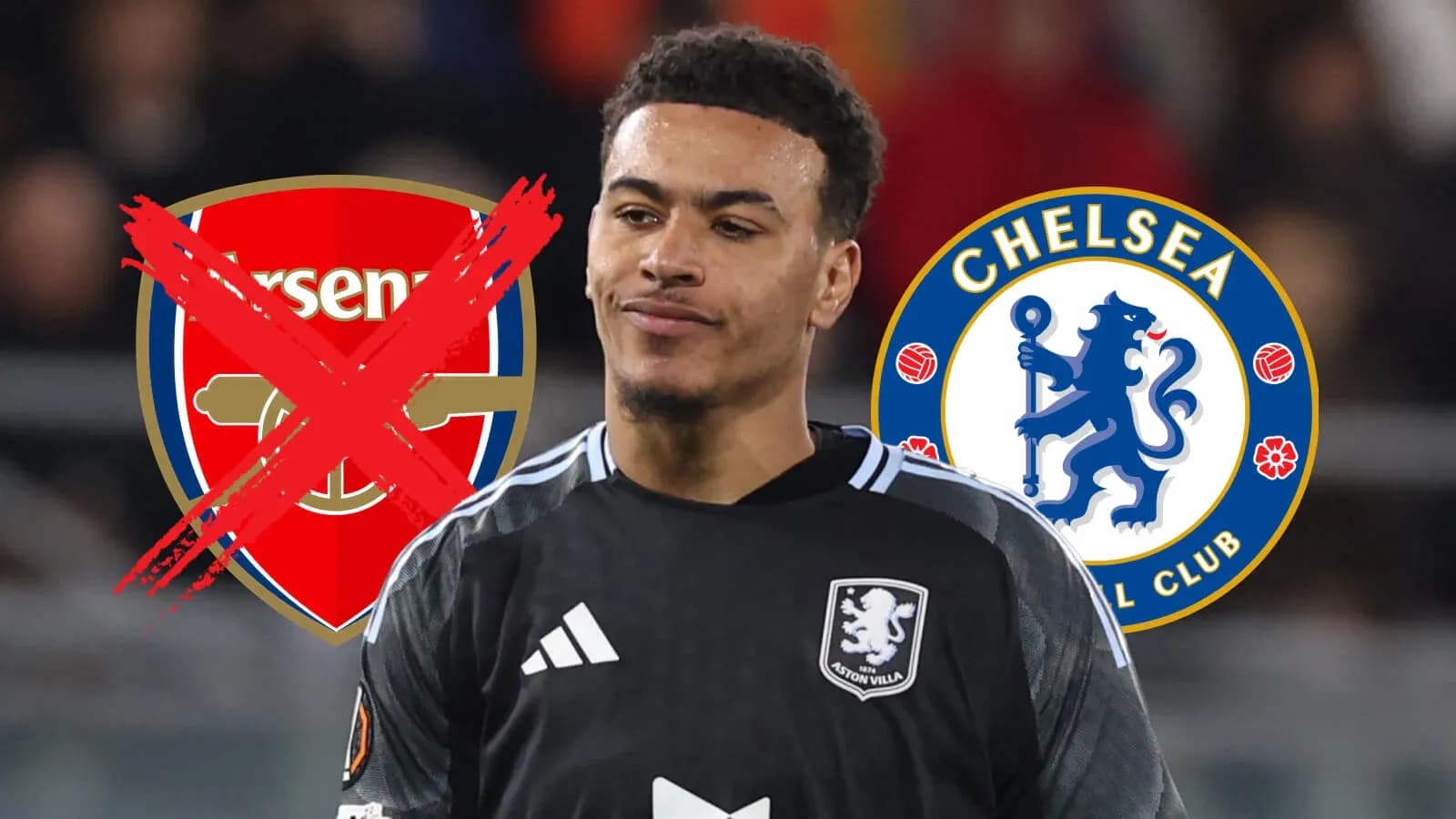 Вратарь Aston Villa с логотипами Arsenal и Chelsea Вратарь Aston Villa с логотипами Arsenal и Chelsea