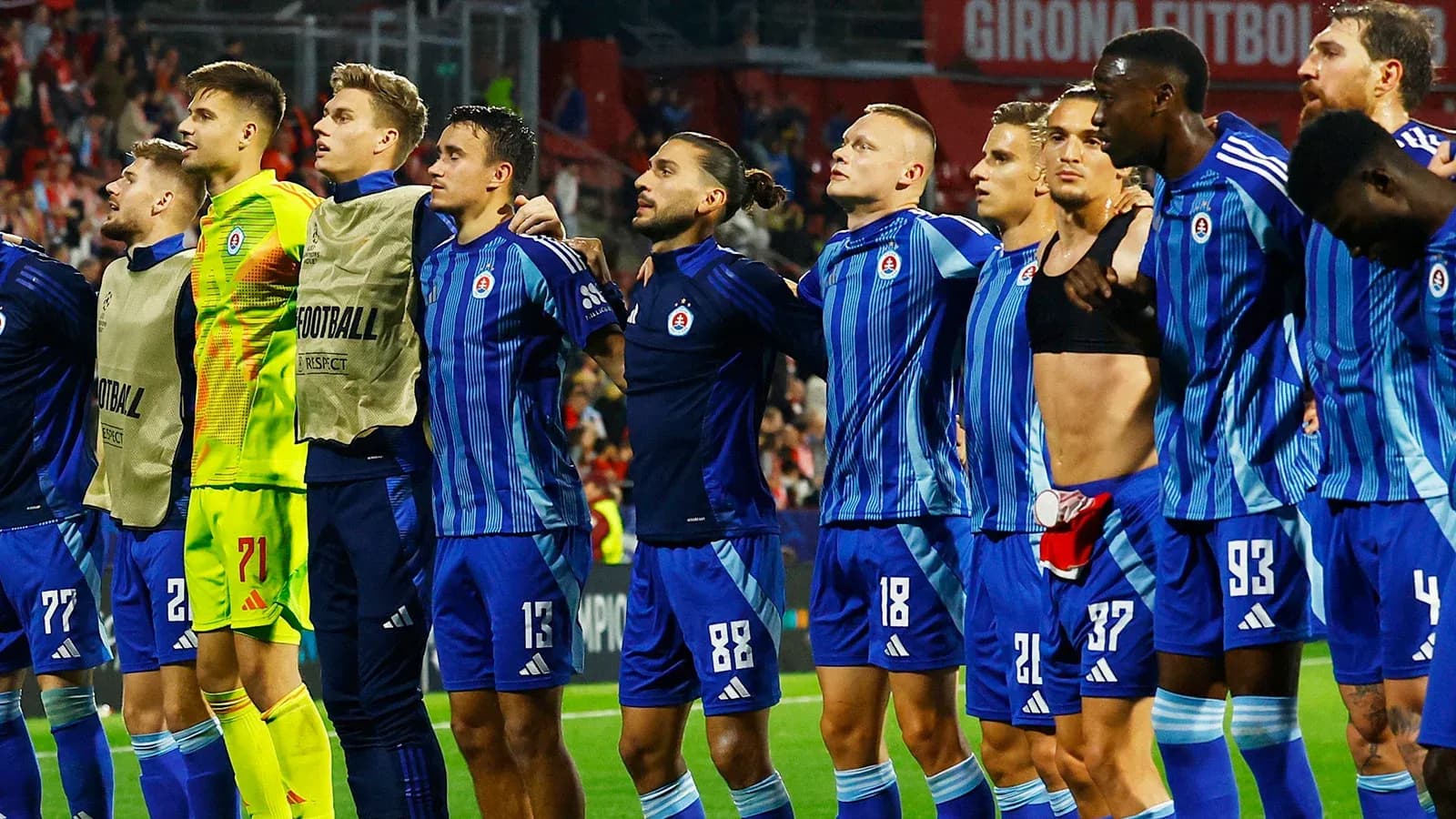 Slovan Bratislava players on the field. Slovan Bratislava players on the field.
