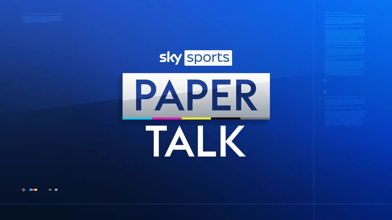 Логотип Sky Sports Paper Talk на синем фоне Логотип Sky Sports Paper Talk на синем фоне